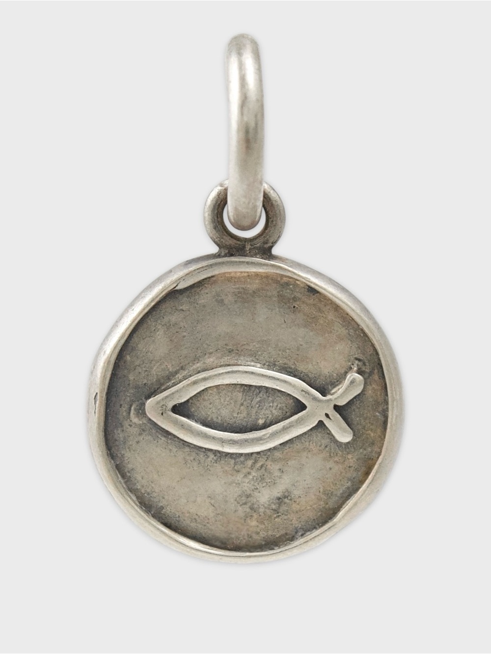 Vintage Sterling Silver Ichthus Fish Charm Pendant Jesus Christian Symbol